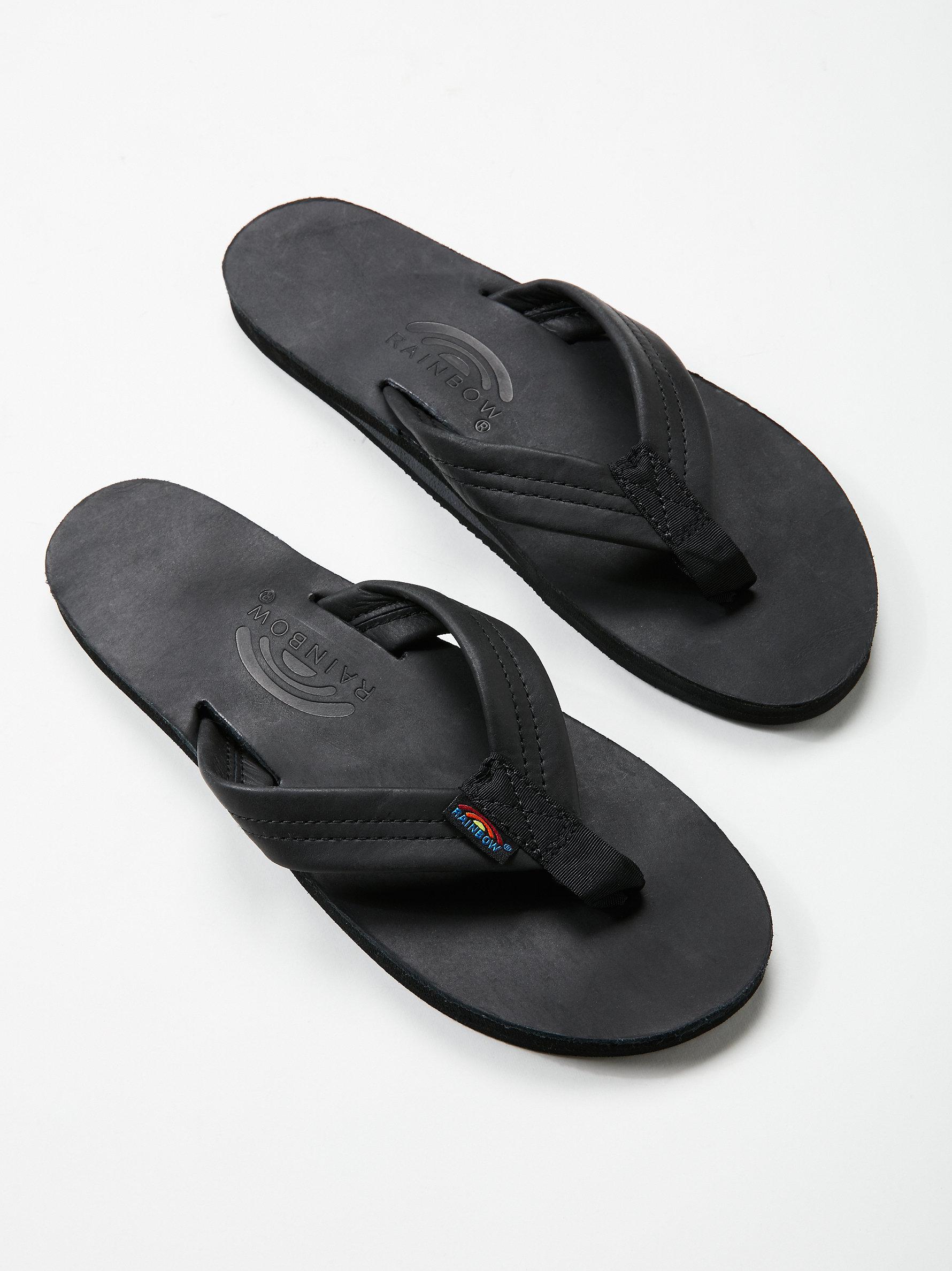 rainbow flip flops mens double layer